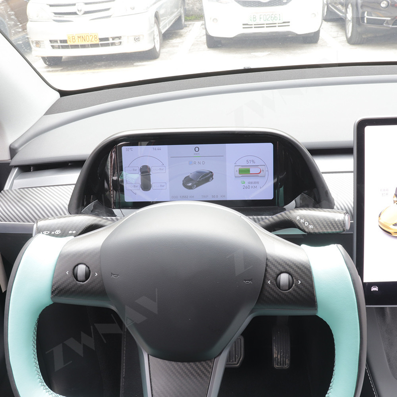 Bảng điều khiển màn hình LCD ô tô bằng sợi carbon Cụm kỹ thuật số Tesla Model 3 Model Y