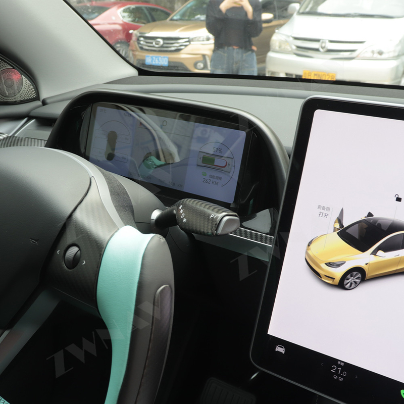 Bảng điều khiển màn hình LCD ô tô bằng sợi carbon Cụm kỹ thuật số Tesla Model 3 Model Y