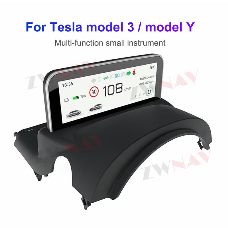 Màn hình cụm công cụ kỹ thuật số 4.6'' Tesla Model 3 Model Y Bảng điều khiển màn hình LCD trên ô tô AMD/ Intel