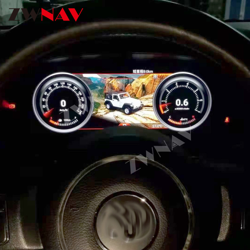 12,3 &quot;LCD Jeep Wrangler 2010-2017 Bảng điều khiển dụng cụ xe hơi cụm kỹ thuật số Hiển thị định vị GPS