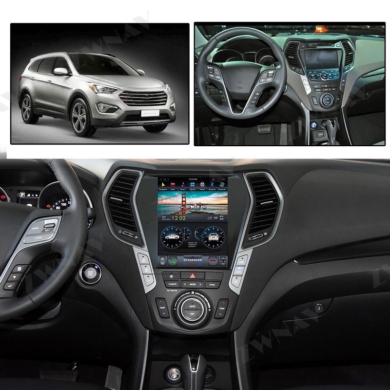 Đài phát thanh xe hơi Tesla Style Head Unit cho Hyundai Santa Fe Ix45 2013-2018 Máy nghe nhạc đa phương tiện